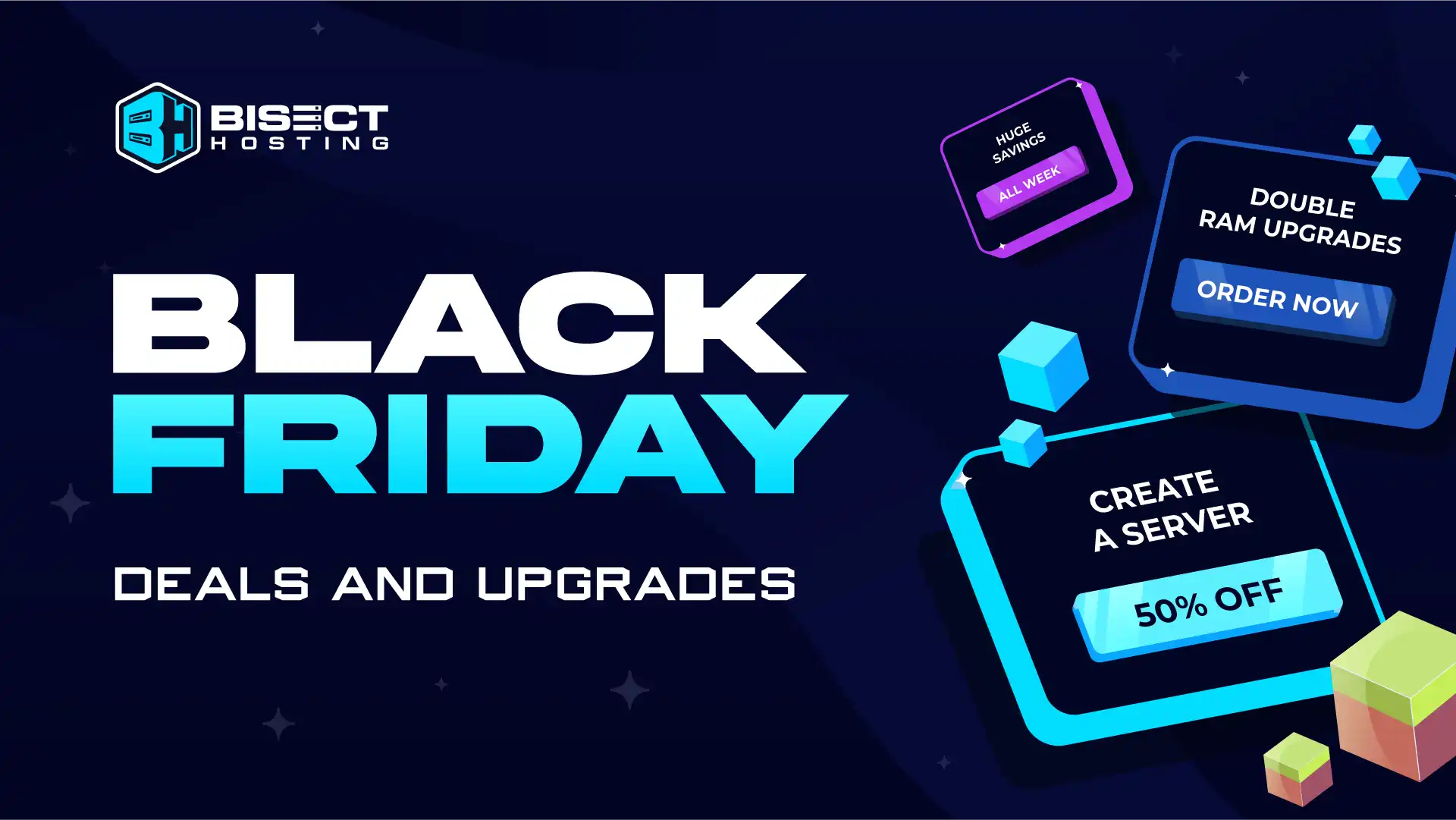 BisectHosting Black Friday Deals: 50% Off New Servers, Double RAM Upgrades, Giveaway Event & More!