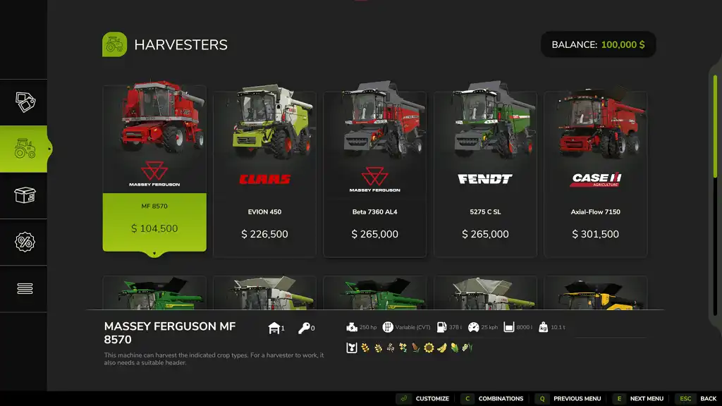 Farming Simulator 25 Harvesters