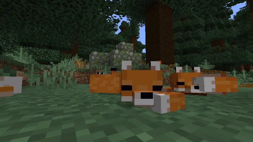 Minecraft Sleeping Fox Screenshot