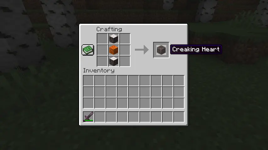 Minecraft Creaking Heart Recipe