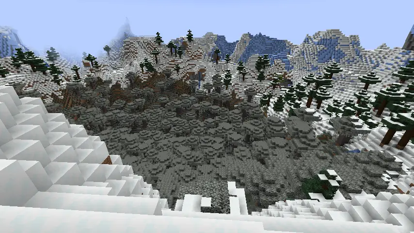 Minecraft Frozen Peaks & Pale Garden Biome Screenshot